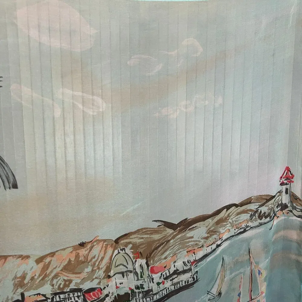 Vintage Ralph Lauren Riviera Silk Chiffon Scarf, Sheer 90s